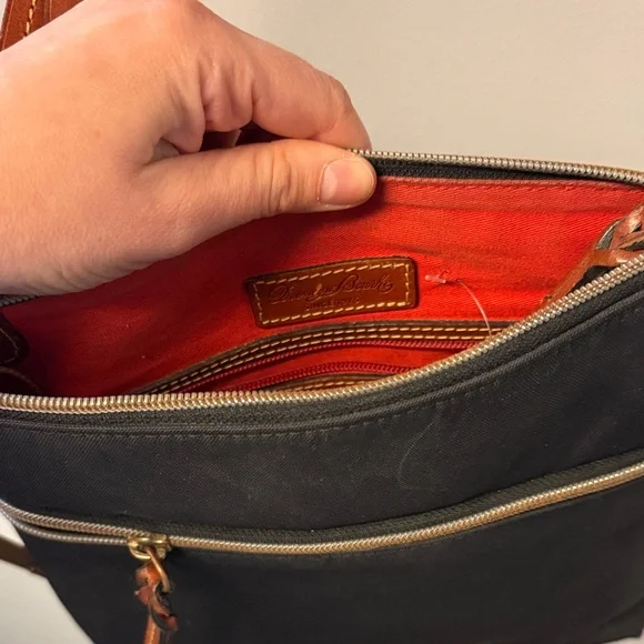 Dooney & Bourke Black Nylon Crossbody with Brown Leather Accents - Picture 4 of 6